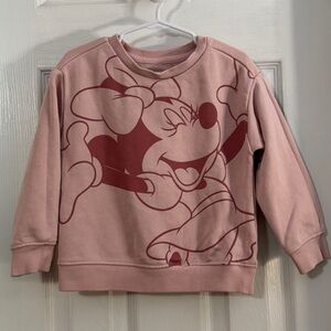 Disney Baby Girl Blush Minnie Mouse Sweatshirt with Front & Back Design